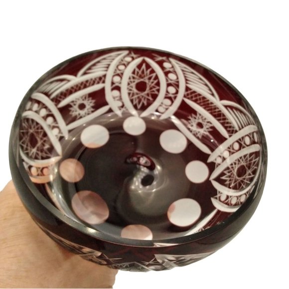 Rare Vintage Ruby Crystal Champagne Glass 1pc - Picture 2 of 5